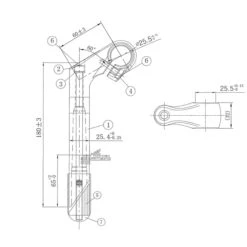 Damper Stem 25.4 60° 60 Mm - Silver