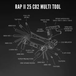 Lezyne Rap II CO2 (25) Compact Bicycle Multi Tool -Schwalbe || Shimano || rockrider Shop kabc94f86a0abf5a487d5aa51442d0016
