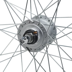 Riverside 28" Hybrid Bike Front Wheel / Dynamo / Single-Walled / V-Brake / Screw - Black -Schwalbe || Shimano || rockrider Shop kebe35093db63f5df1bbaa42f410c294b